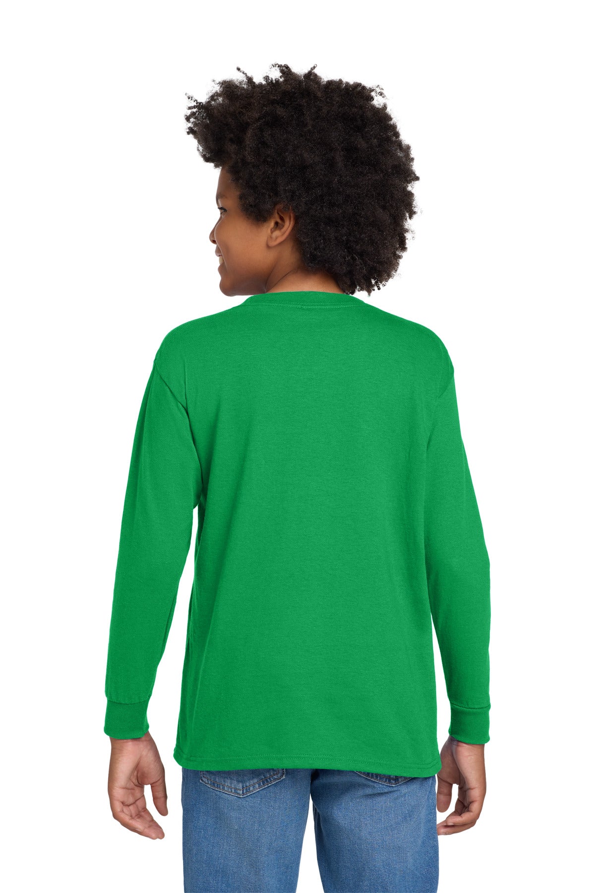 Gildan Youth Heavy Cotton 100% Cotton Long Sleeve T-Shirt - Irish Green