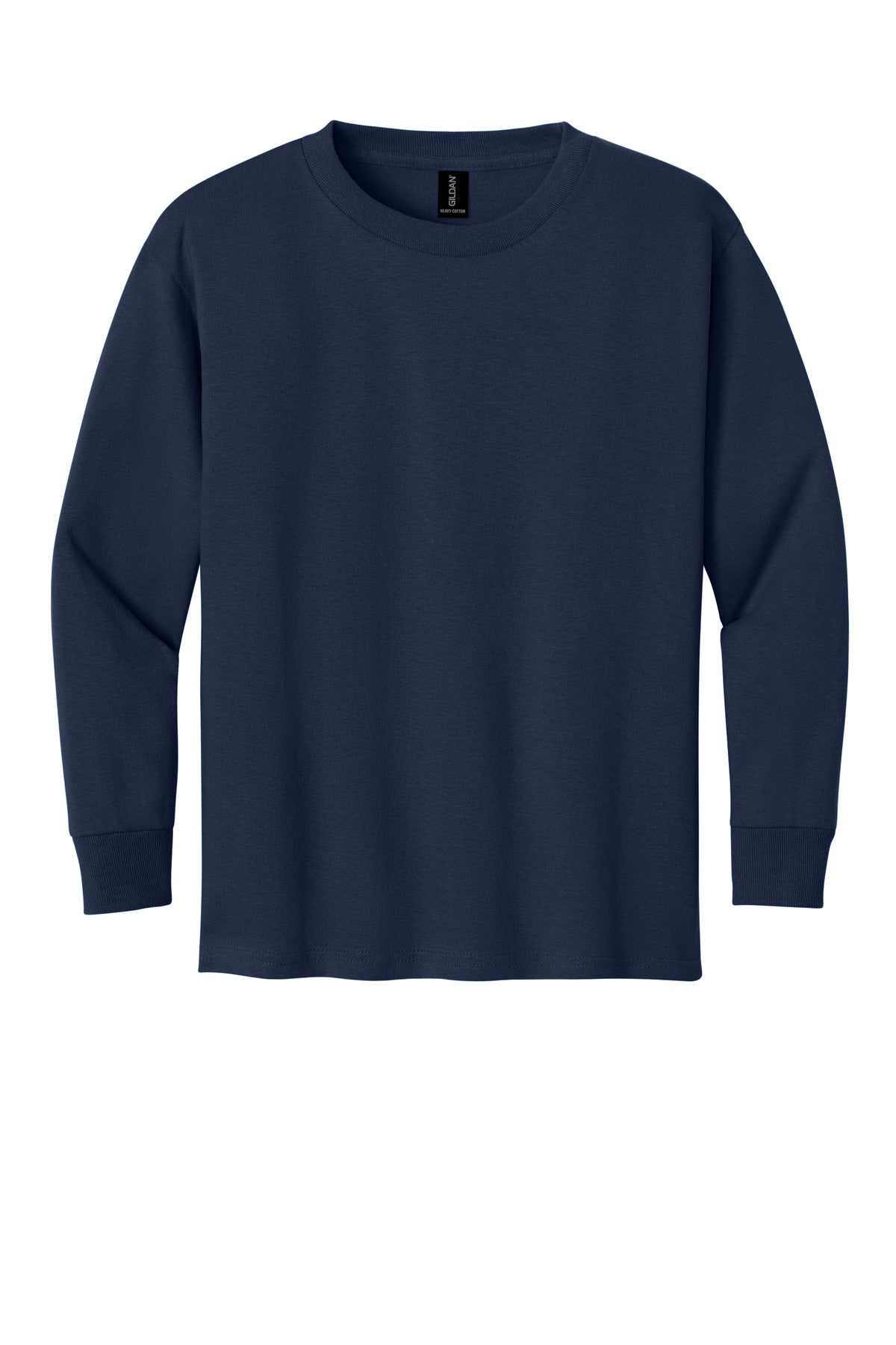 Gildan Youth Heavy Cotton 100% Cotton Long Sleeve T-Shirt - Navy