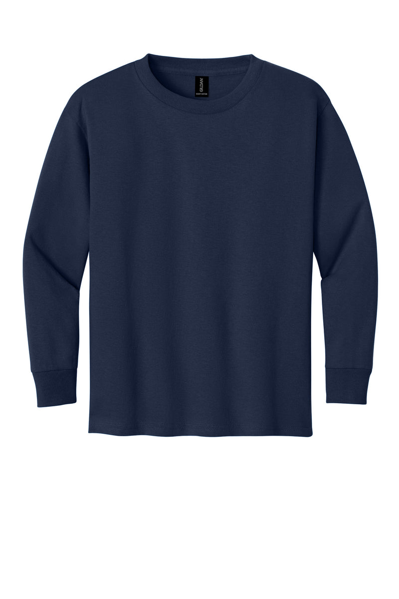 Gildan Youth Heavy Cotton 100% Cotton Long Sleeve T-Shirt - Navy