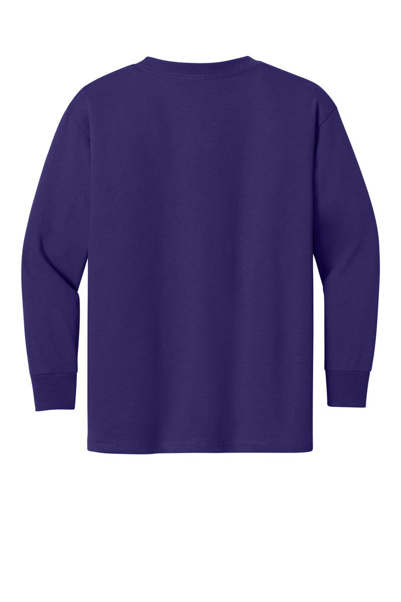 Gildan Youth Heavy Cotton 100% Cotton Long Sleeve T-Shirt - Purple