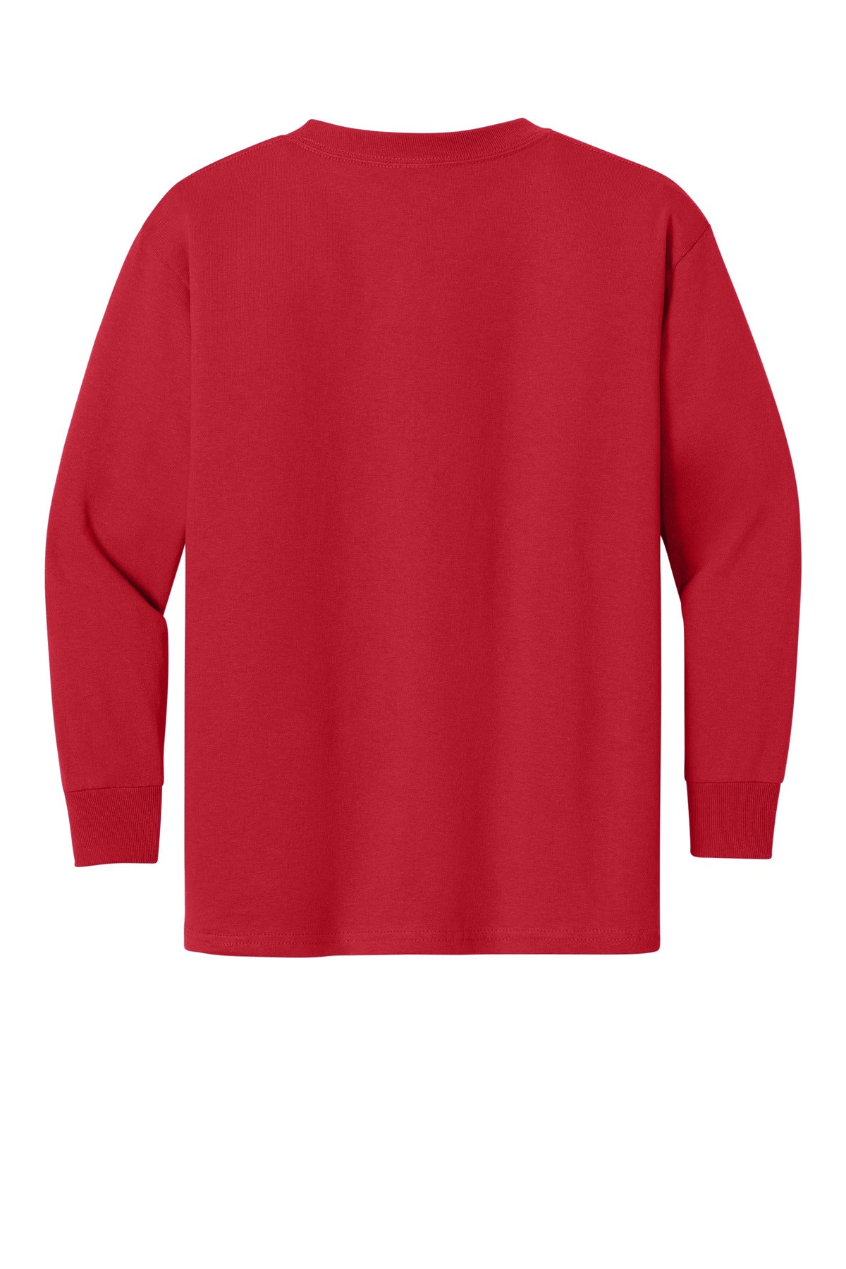 Gildan Youth Heavy Cotton 100% Cotton Long Sleeve T-Shirt - Red