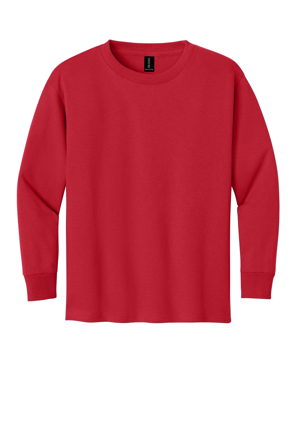 Gildan Youth Heavy Cotton 100% Cotton Long Sleeve T-Shirt - Red