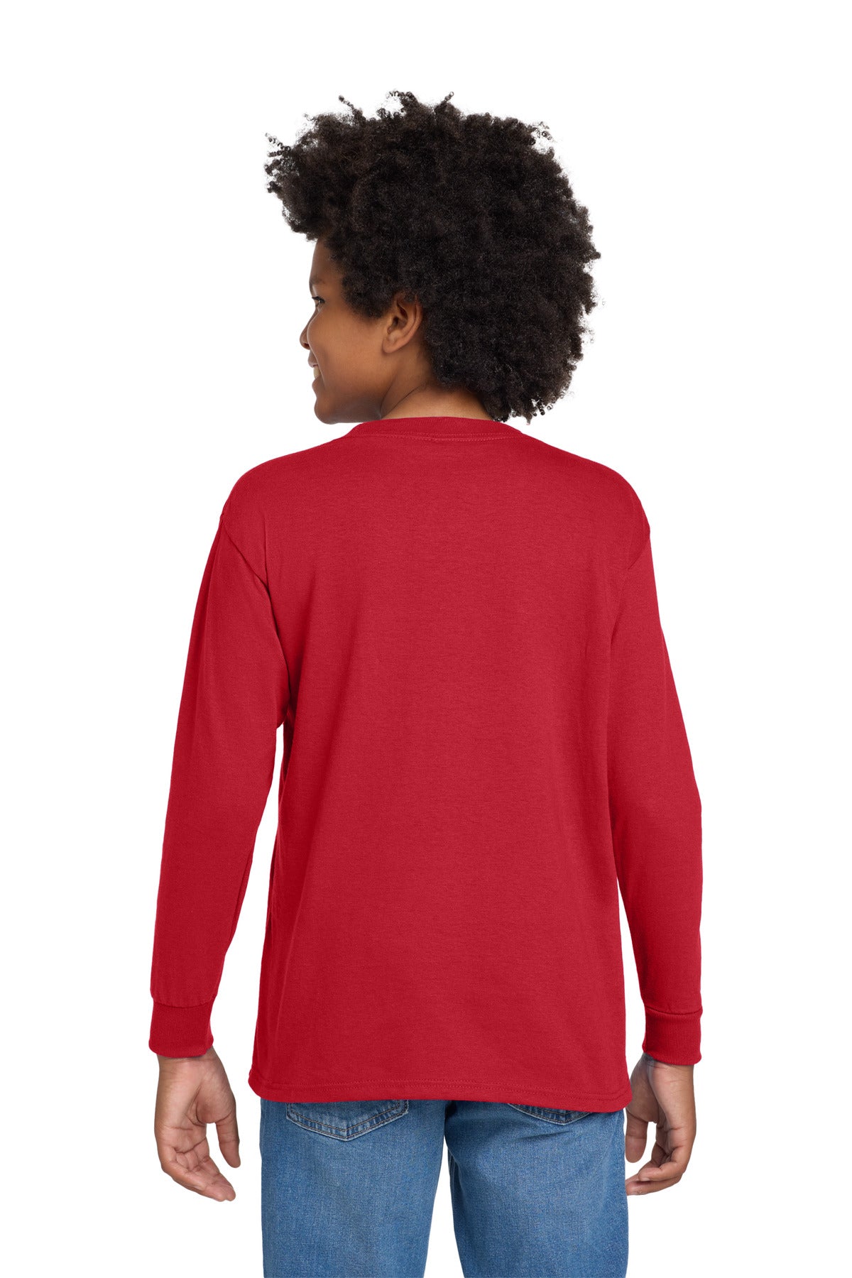Gildan Youth Heavy Cotton 100% Cotton Long Sleeve T-Shirt - Red