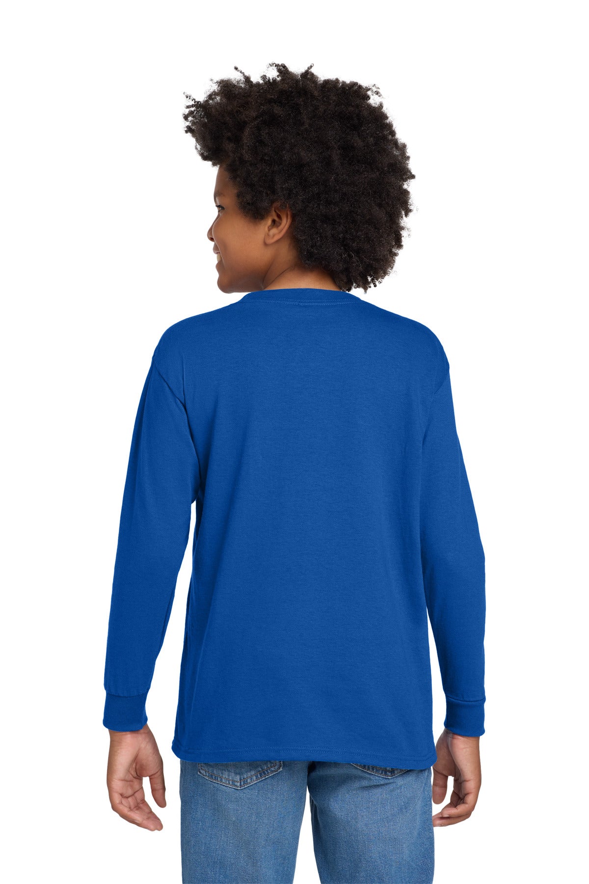 Gildan Youth Heavy Cotton 100% Cotton Long Sleeve T-Shirt - Royal