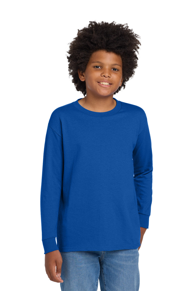 Gildan Youth Heavy Cotton 100% Cotton Long Sleeve T-Shirt - Royal