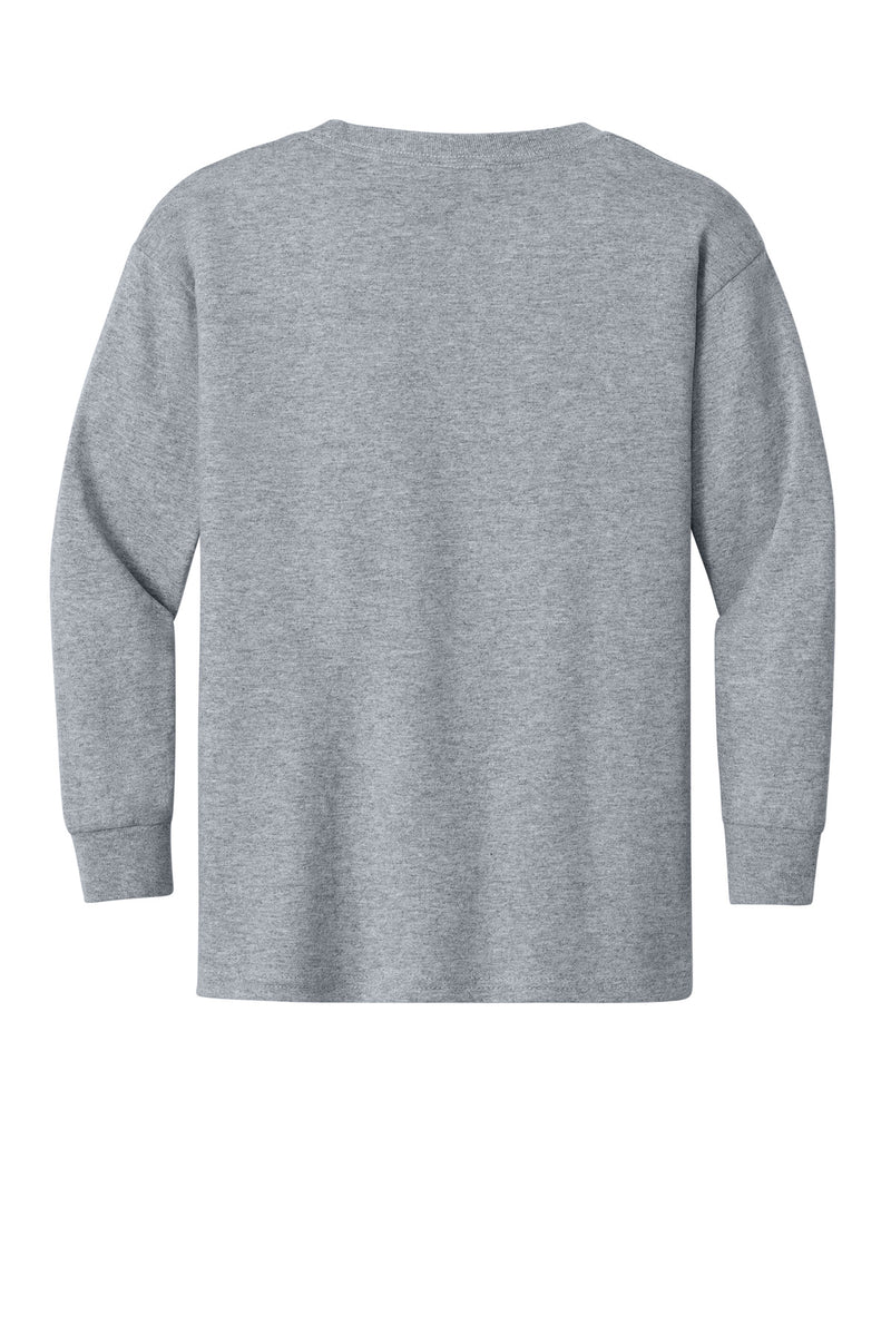 Gildan Youth Heavy Cotton 100% Cotton Long Sleeve T-Shirt - Sport Grey