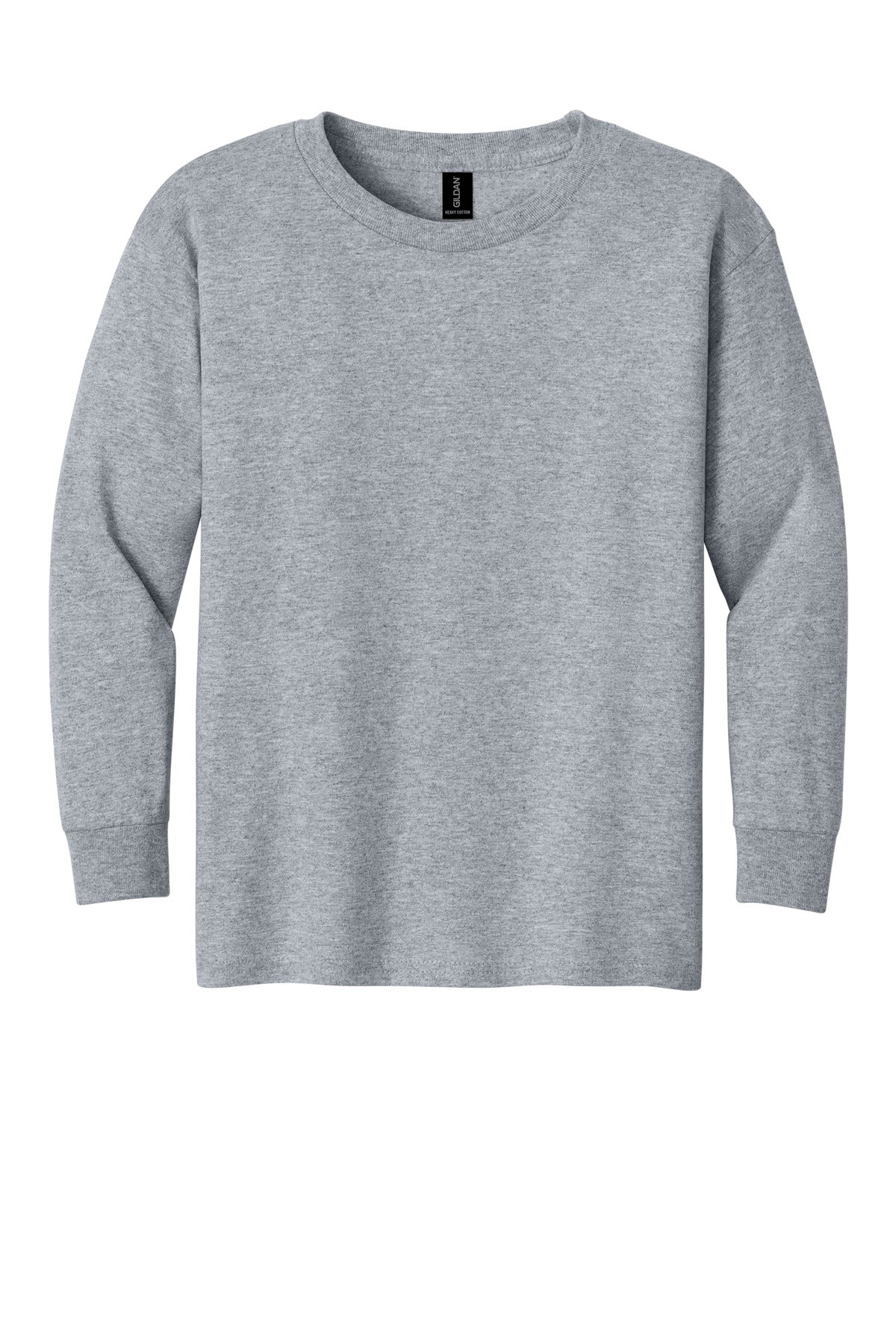 Gildan Youth Heavy Cotton 100% Cotton Long Sleeve T-Shirt - Sport Grey