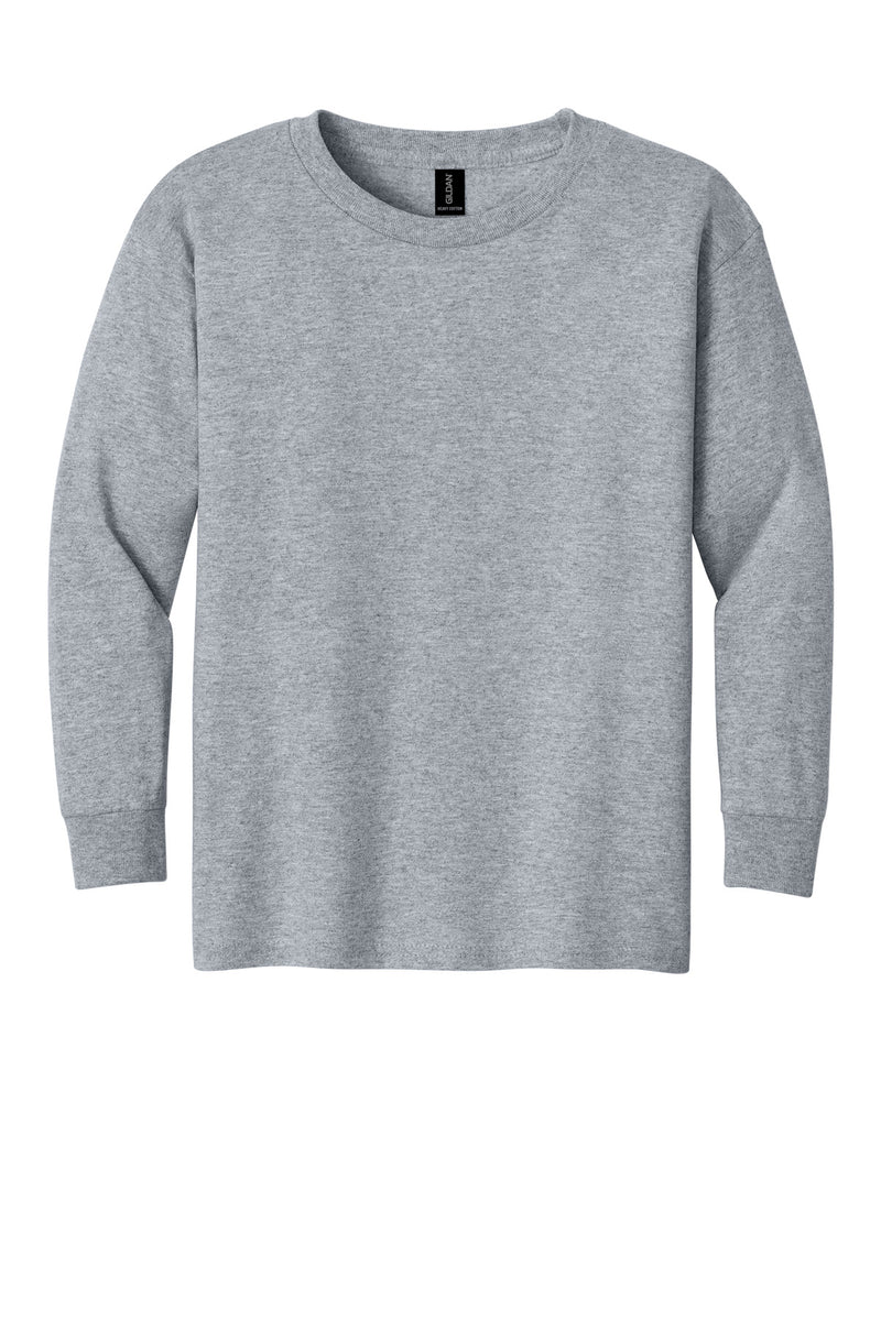 Gildan Youth Heavy Cotton 100% Cotton Long Sleeve T-Shirt - Sport Grey