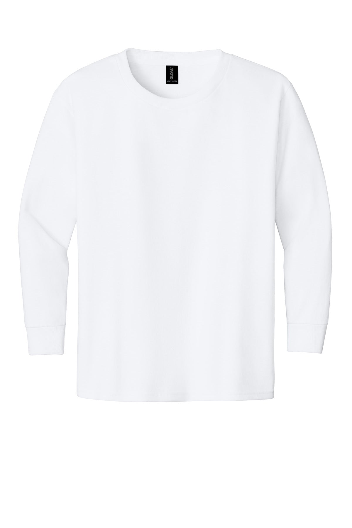 Gildan Youth Heavy Cotton 100% Cotton Long Sleeve T-Shirt - White