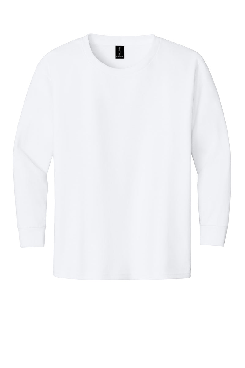 Gildan Youth Heavy Cotton 100% Cotton Long Sleeve T-Shirt - White
