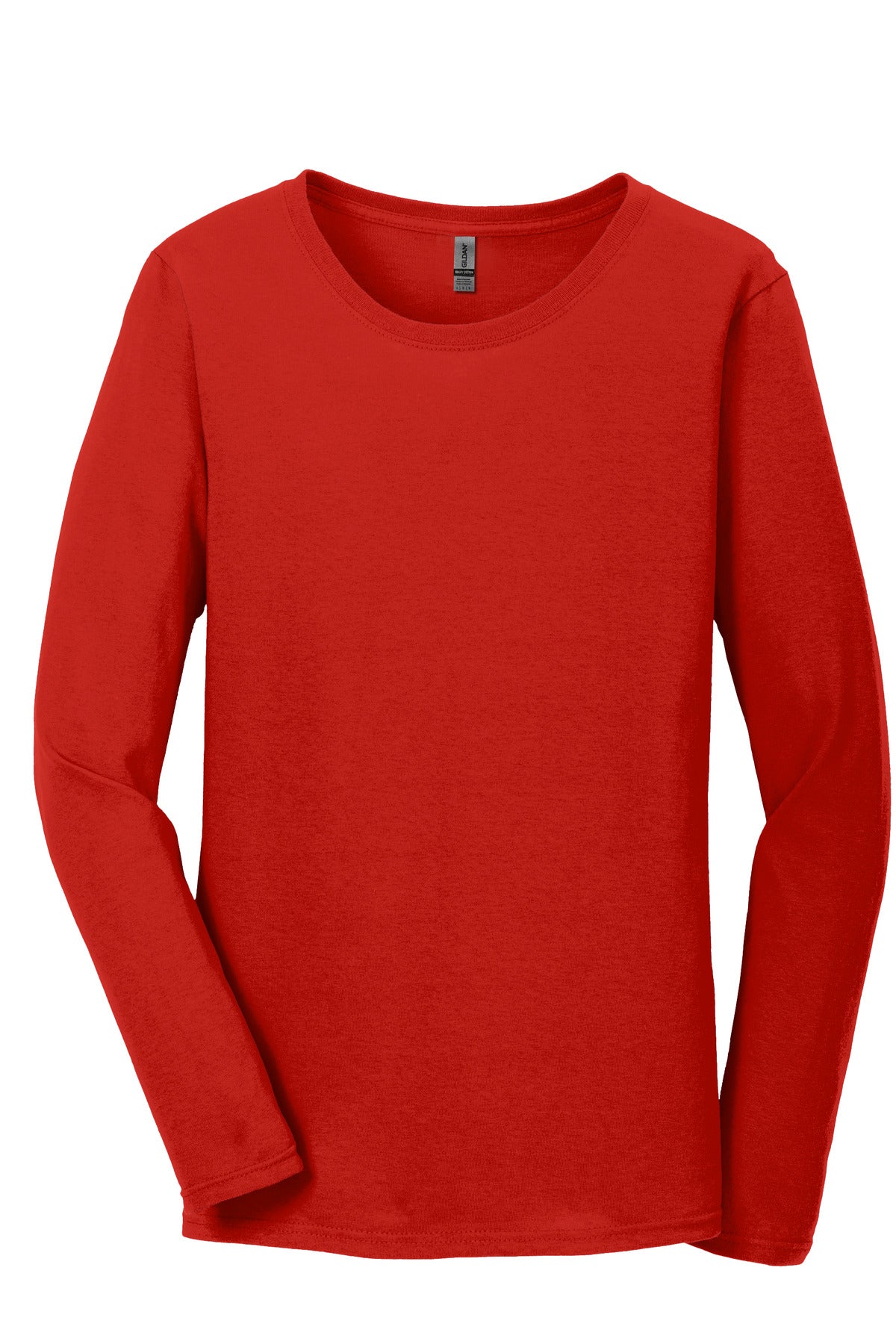 Gildan Ladies Heavy Cotton 100% Cotton Long Sleeve T-Shirt - Red