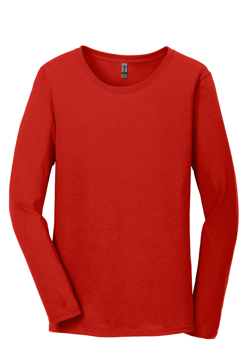 Gildan Ladies Heavy Cotton 100% Cotton Long Sleeve T-Shirt - Red