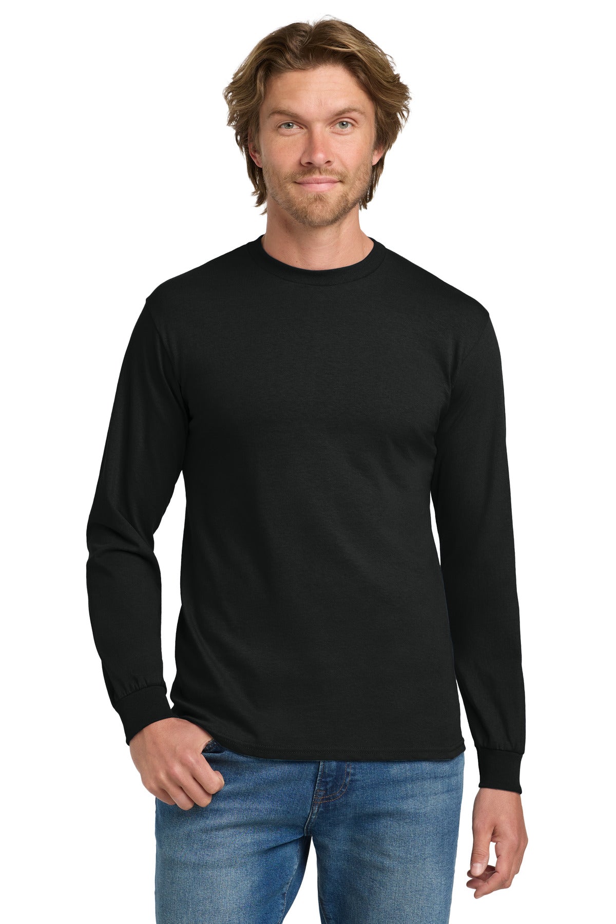Gildan - Heavy Cotton 100% Cotton Long Sleeve T-Shirt - Black