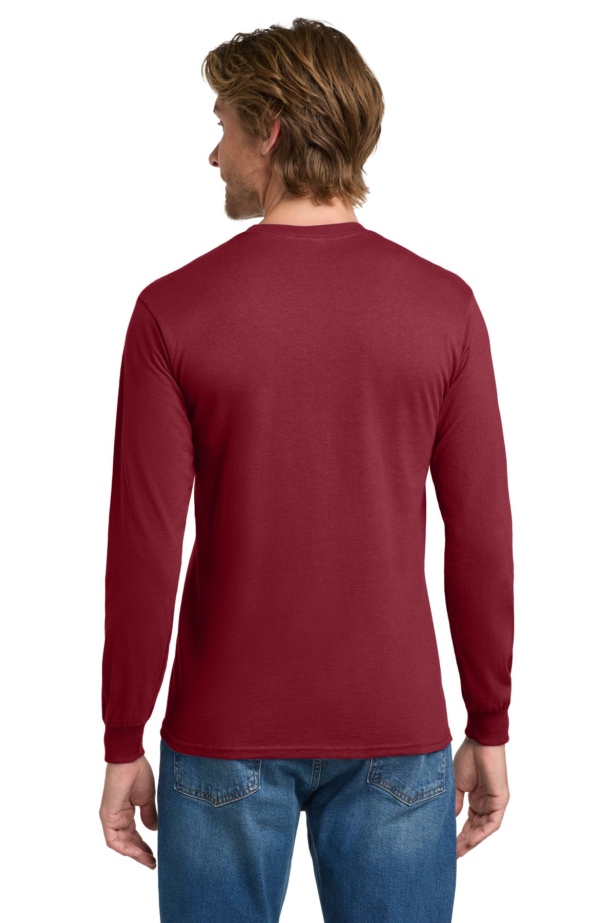 Gildan - Heavy Cotton 100% Cotton Long Sleeve T-Shirt - Cardinal Red