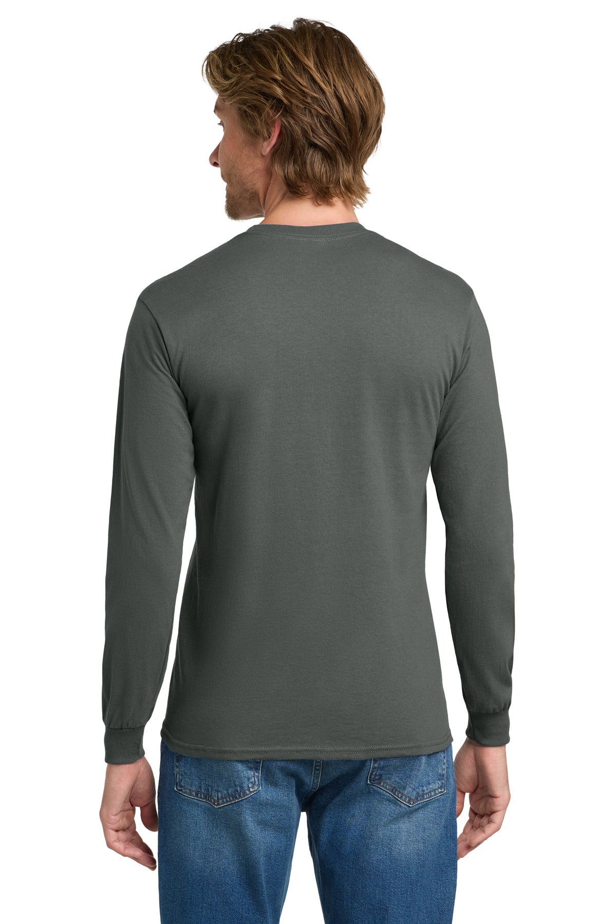 Gildan - Heavy Cotton 100% Cotton Long Sleeve T-Shirt - Charcoal