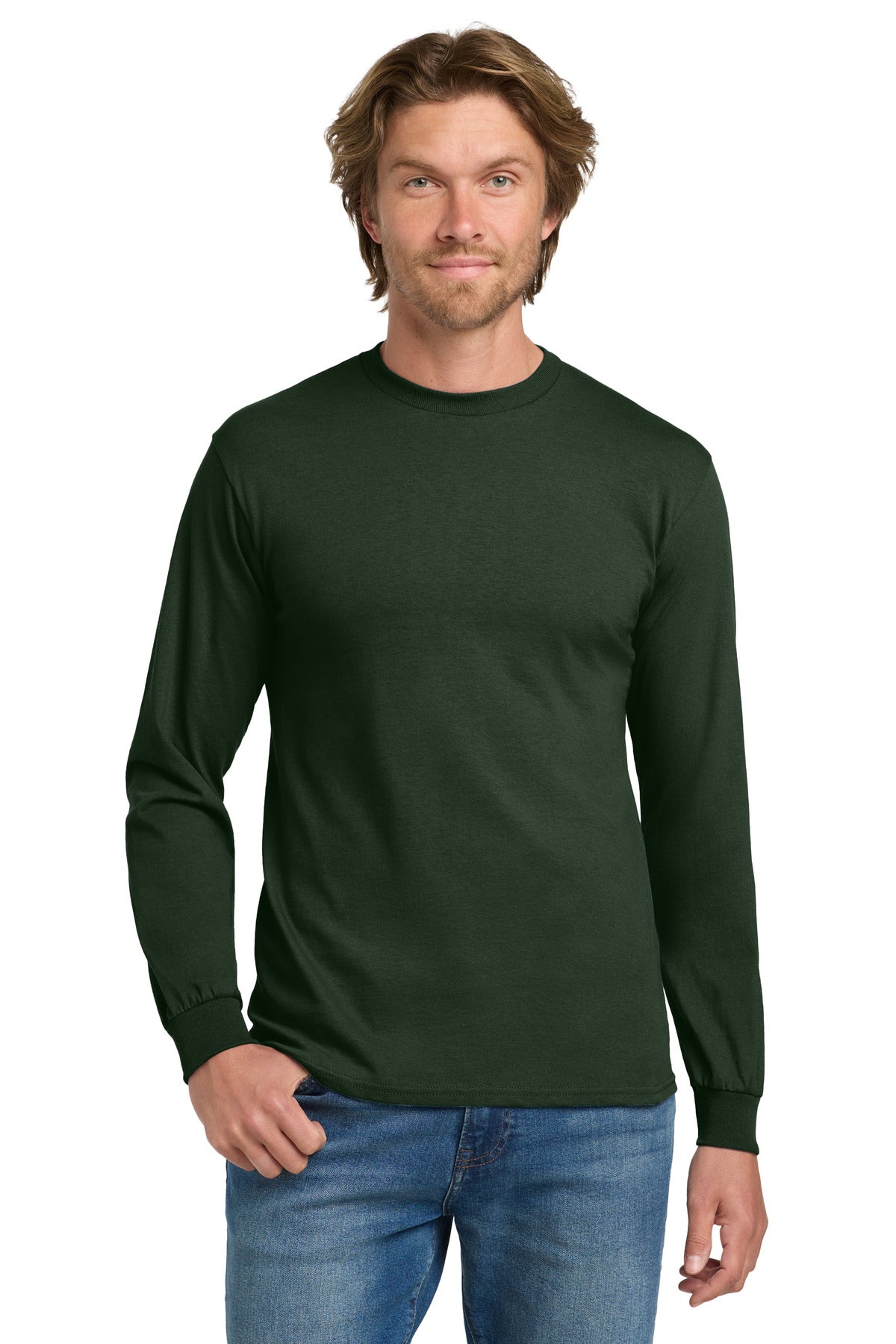 Gildan - Heavy Cotton 100% Cotton Long Sleeve T-Shirt - Forest