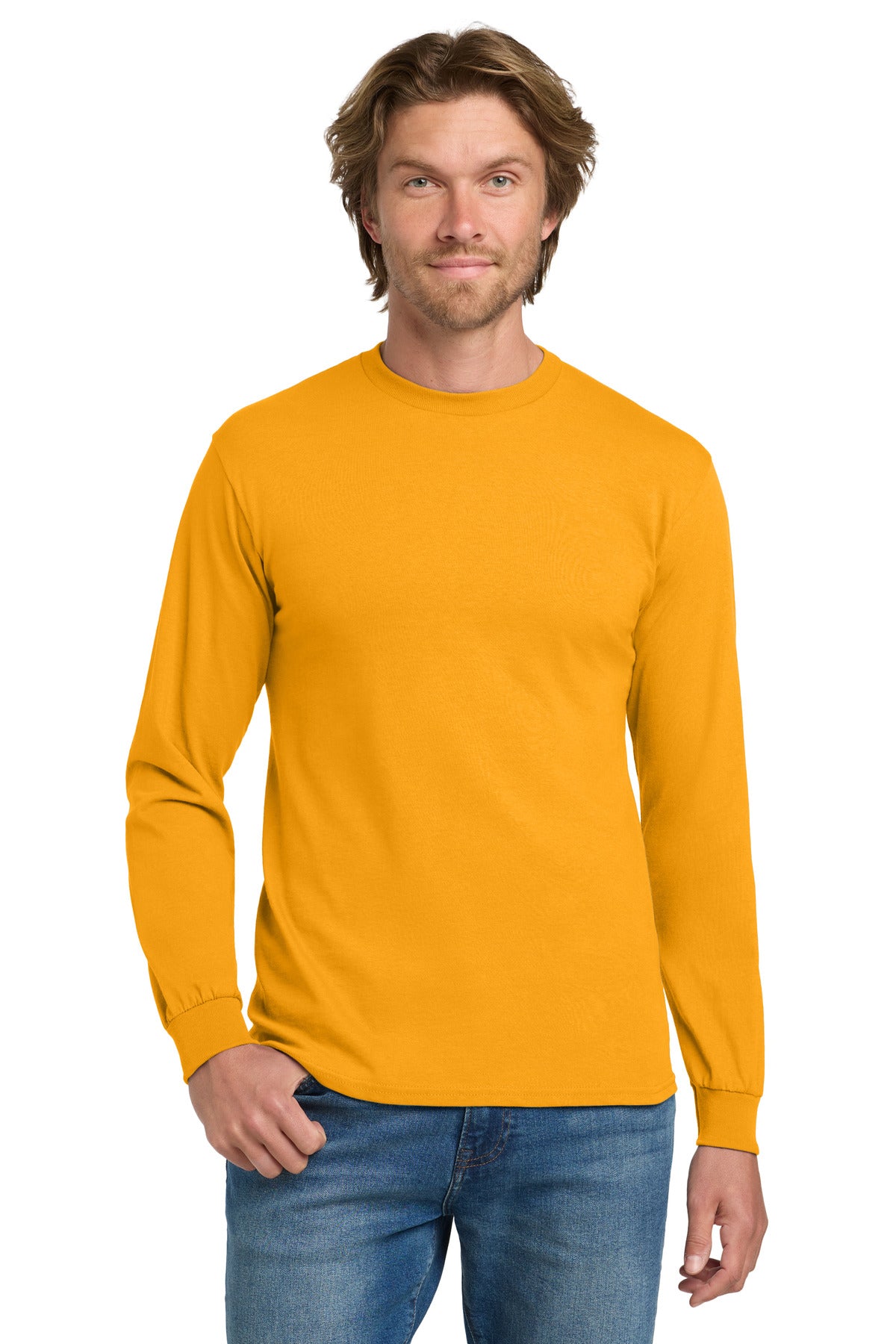 Gildan - Heavy Cotton 100% Cotton Long Sleeve T-Shirt - Gold