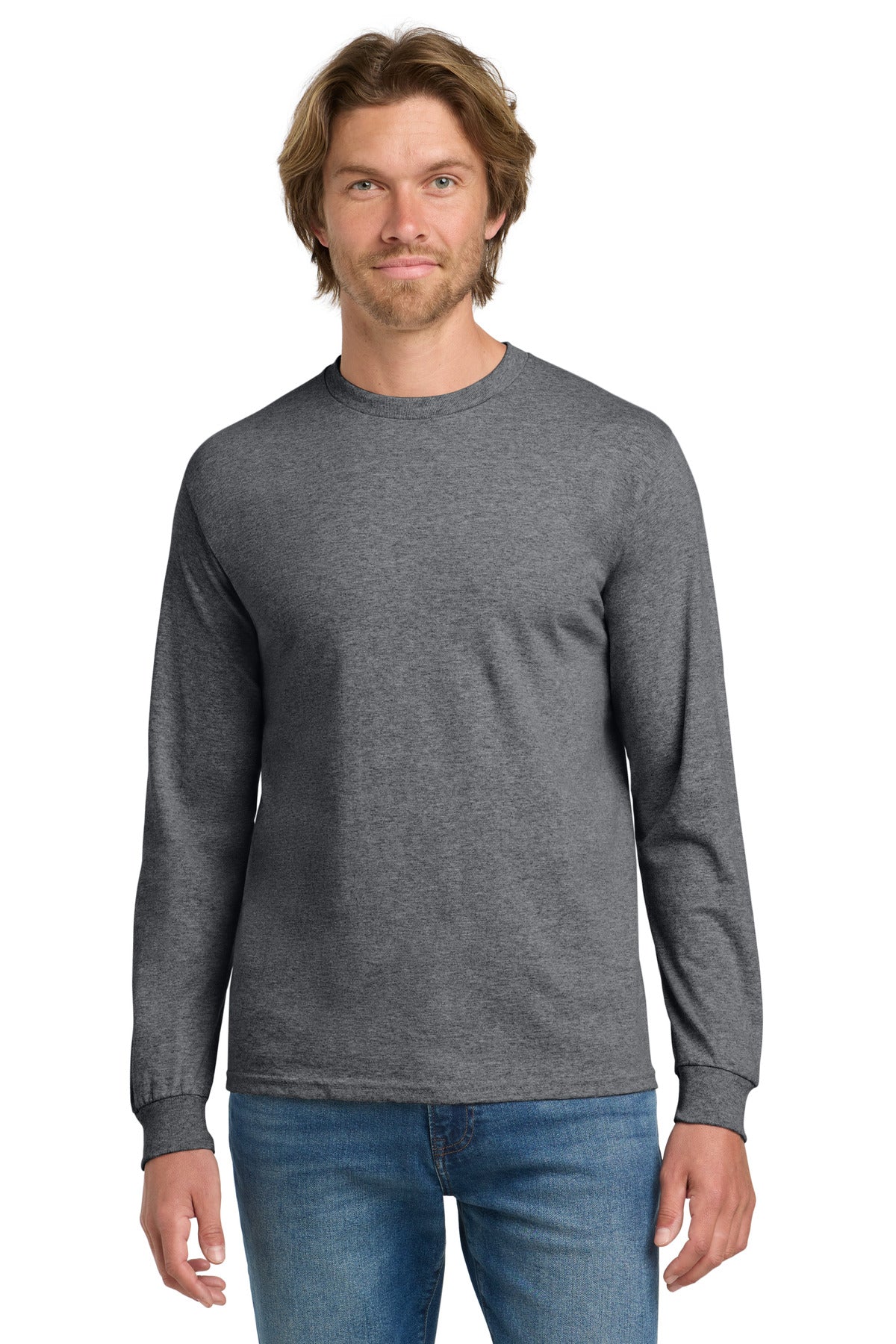 Gildan - Heavy Cotton 100% Cotton Long Sleeve T-Shirt - Graphite Heather