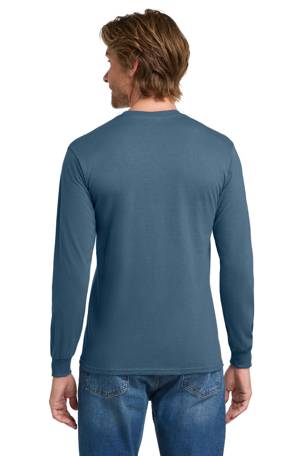 Gildan - Heavy Cotton 100% Cotton Long Sleeve T-Shirt - Indigo Blue