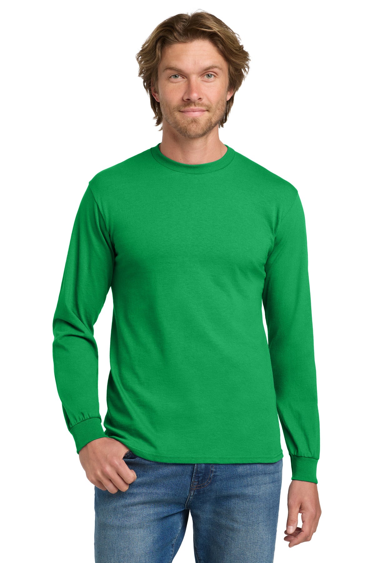 Gildan - Heavy Cotton 100% Cotton Long Sleeve T-Shirt - Irish Green