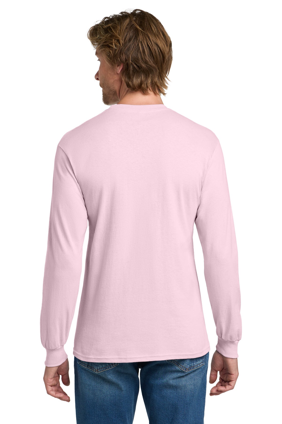 Gildan - Heavy Cotton 100% Cotton Long Sleeve T-Shirt - Light Pink