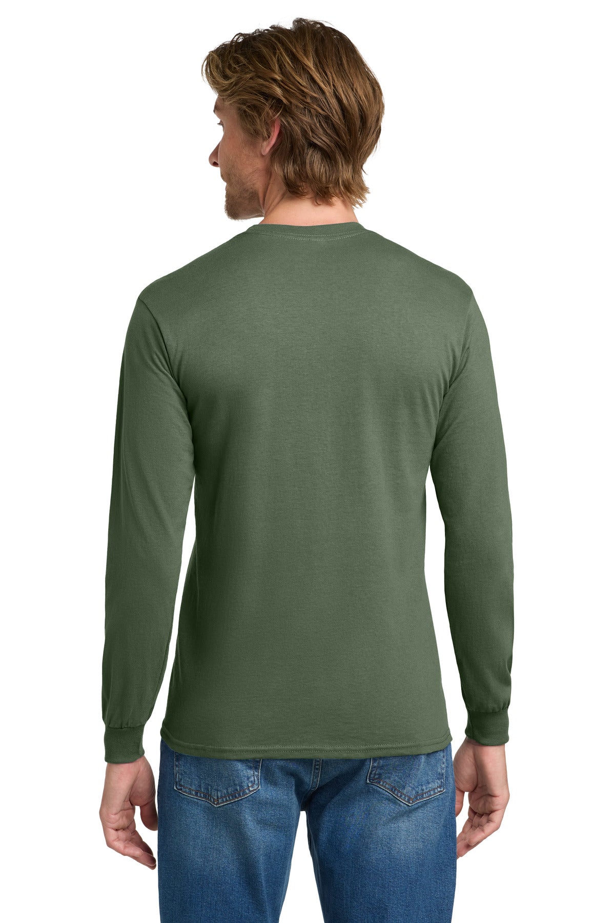 Gildan - Heavy Cotton 100% Cotton Long Sleeve T-Shirt - Military Green