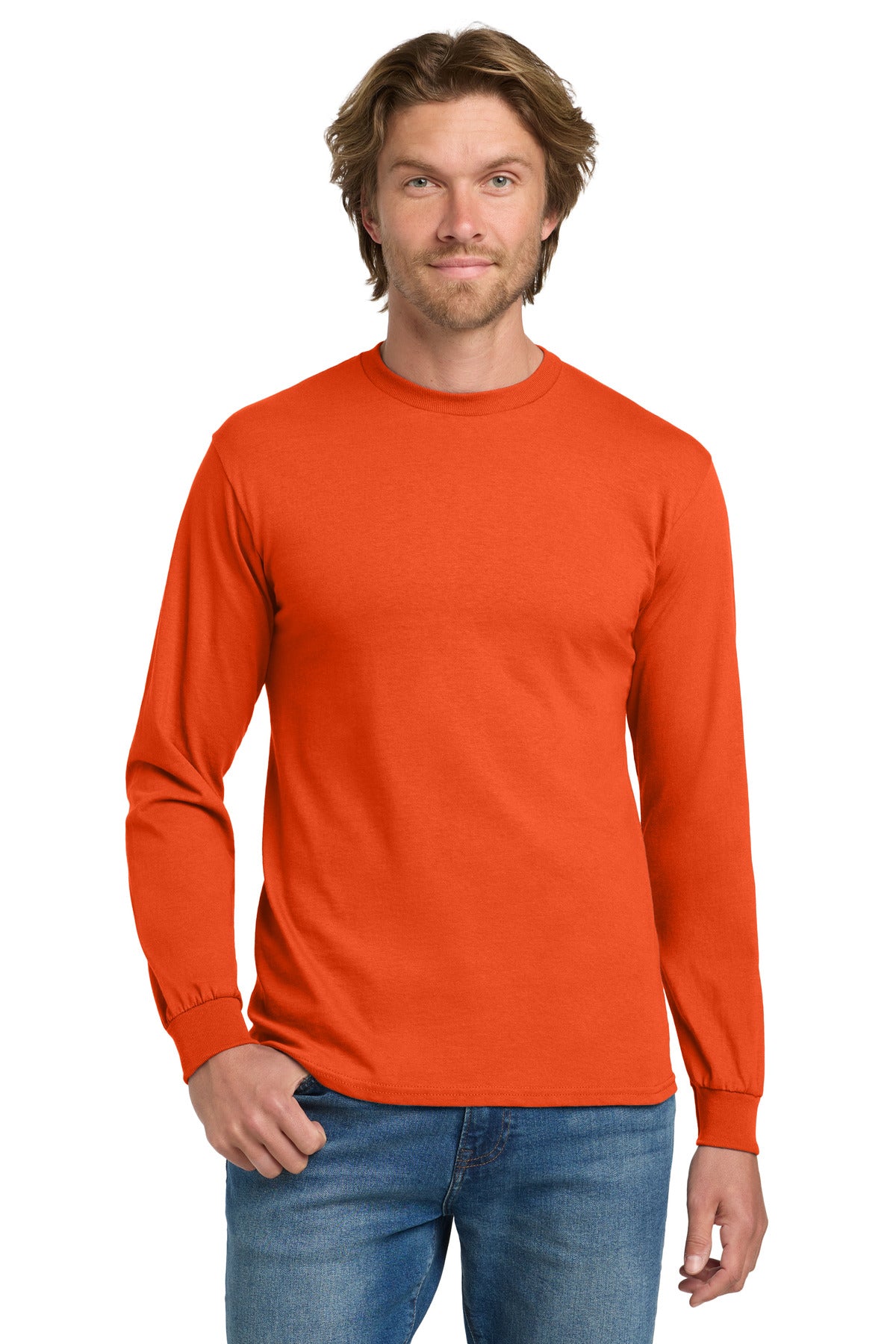 Gildan - Heavy Cotton 100% Cotton Long Sleeve T-Shirt - Orange