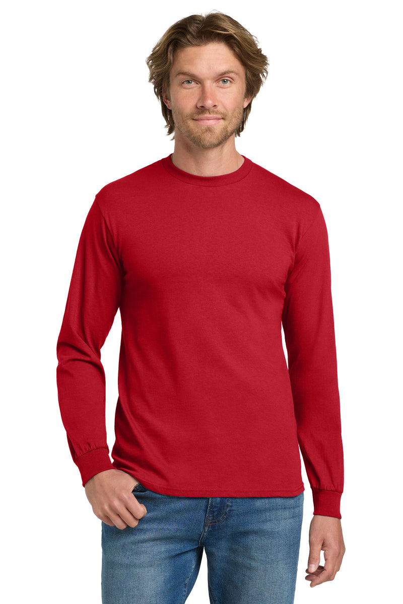 Gildan - Heavy Cotton 100% Cotton Long Sleeve T-Shirt - Red