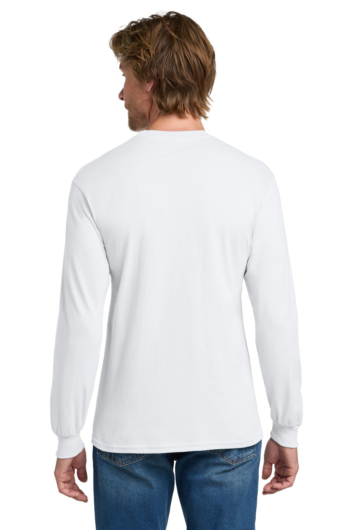 Gildan - Heavy Cotton 100% Cotton Long Sleeve T-Shirt - White