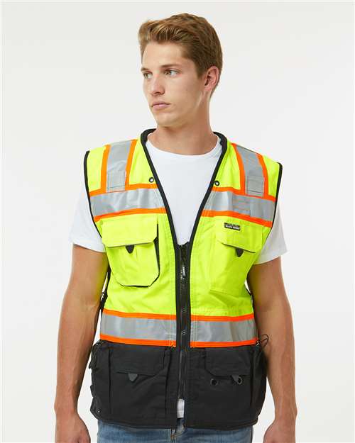 Unisex Premium Black Series® Surveyors Vest - Lime