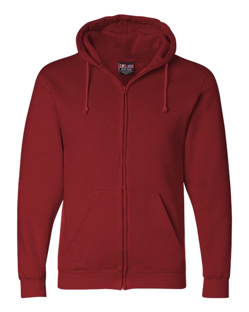 Unisex USA-Made Full-Zip Hooded Sweatshirt - Cardinal