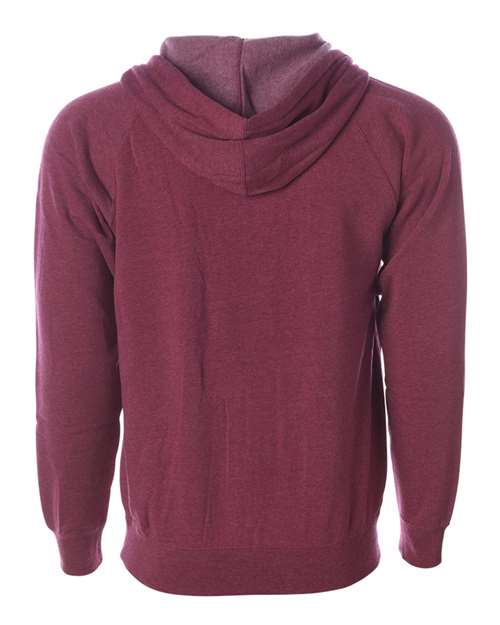 Unisex Special Blend Raglan Full-Zip Hooded Sweatshirt - Crimson