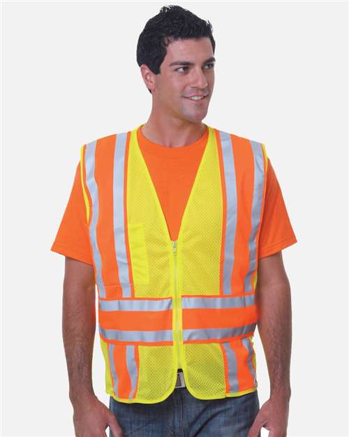 Unisex USA-Made ANSI Safety Mesh Vest - Lime Green