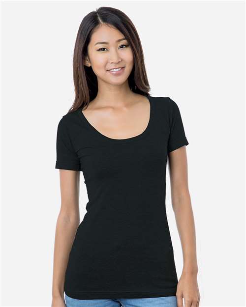 Women's USA-Made Scoop Neck T-Shirt - Black