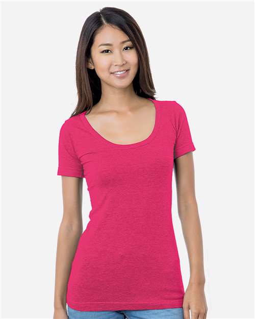 Women's USA-Made Scoop Neck T-Shirt - Bright Pink