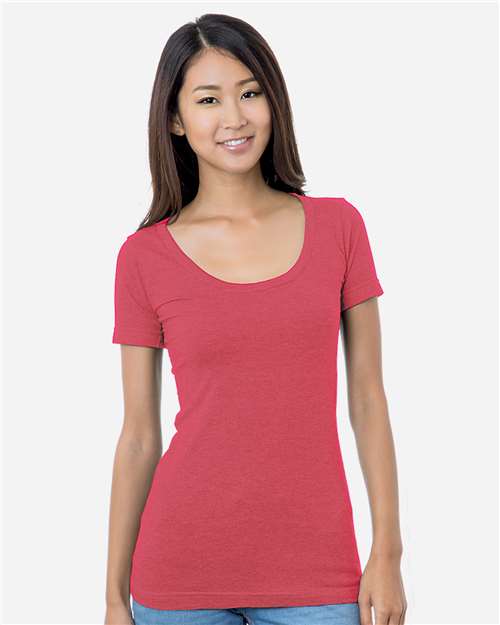 Women's USA-Made Scoop Neck T-Shirt - Heather Red
