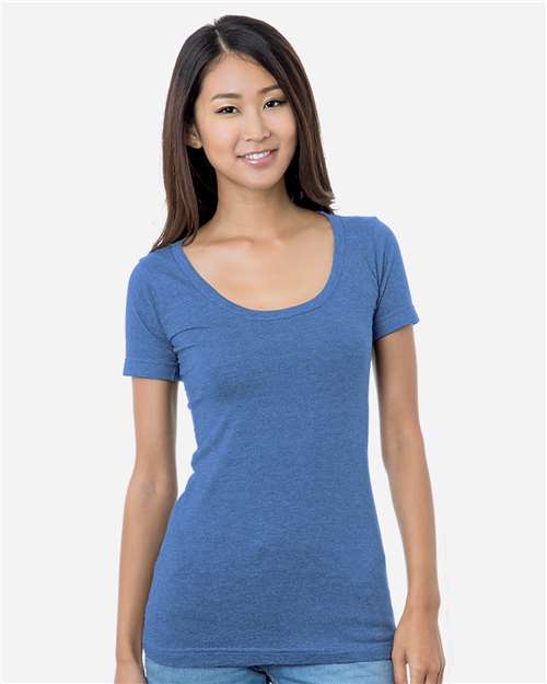 Women's USA-Made Scoop Neck T-Shirt - Heather Royal