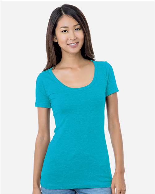 Women's USA-Made Scoop Neck T-Shirt - Turquoise