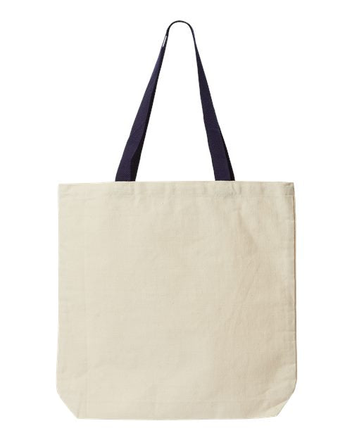 Jennifer Cotton Canvas Tote - Natural/ Navy
