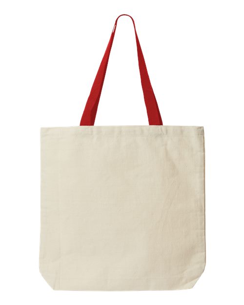 Jennifer Cotton Canvas Tote - Natural/ Red