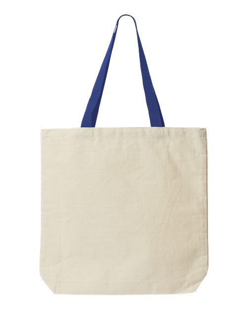 Jennifer Cotton Canvas Tote - Natural/ Royal