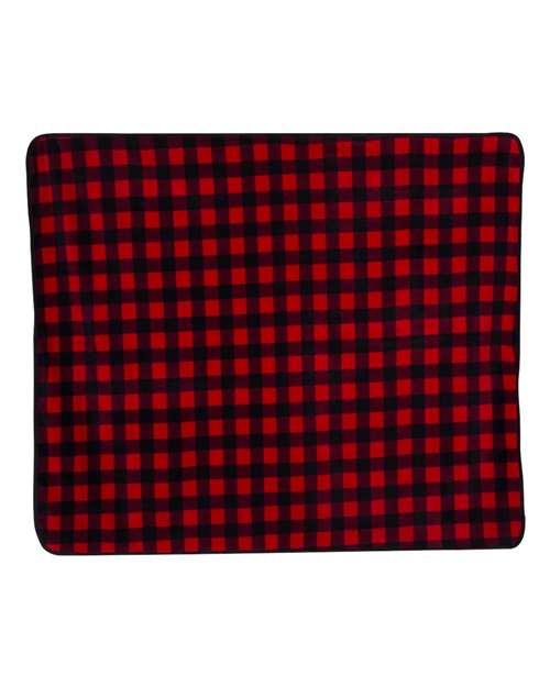 Polyester/Nylon Patterned Picnic Blanket - Red Buffalo