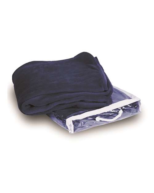 Micro Coral Fleece Blanket - Navy