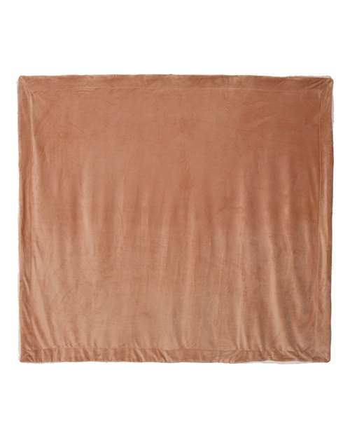 Oversized Mink Sherpa Blanket - Camel