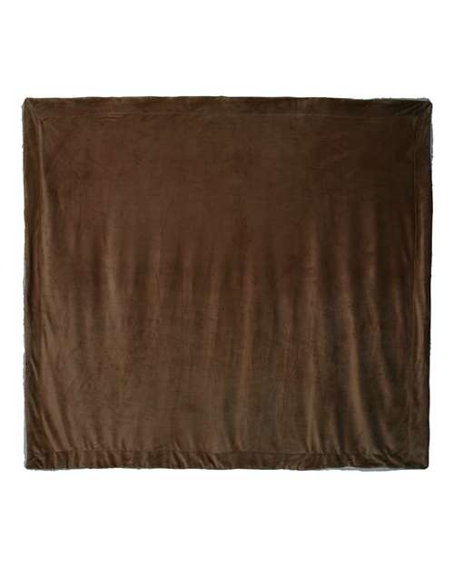 Oversized Mink Sherpa Blanket - Chocolate