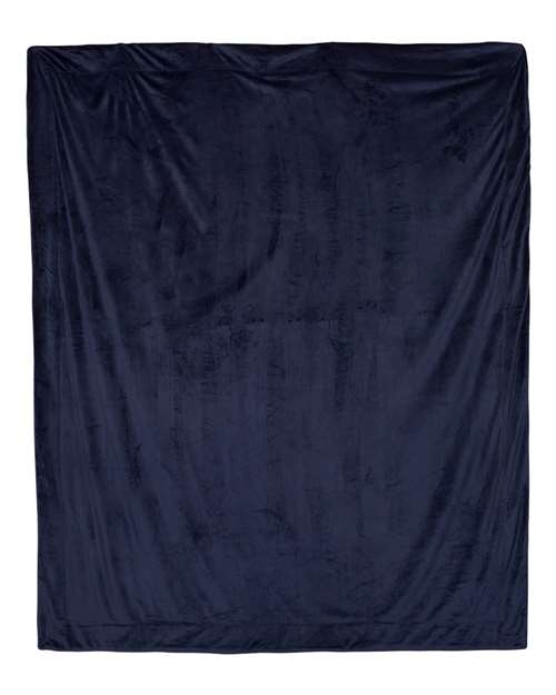 Oversized Mink Sherpa Blanket - Navy