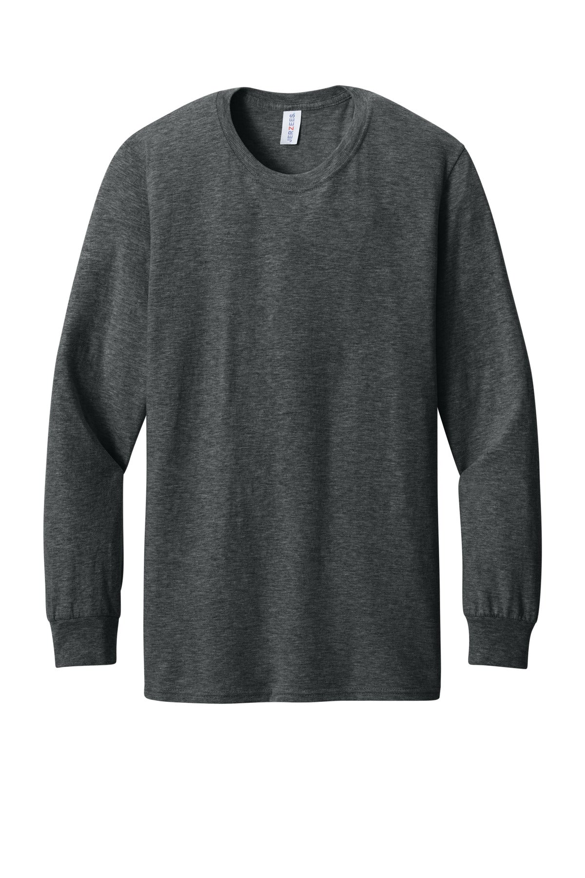 Jerzees Premium Blend Ring Spun Long Sleeve T-Shirt - Black Ink Heather