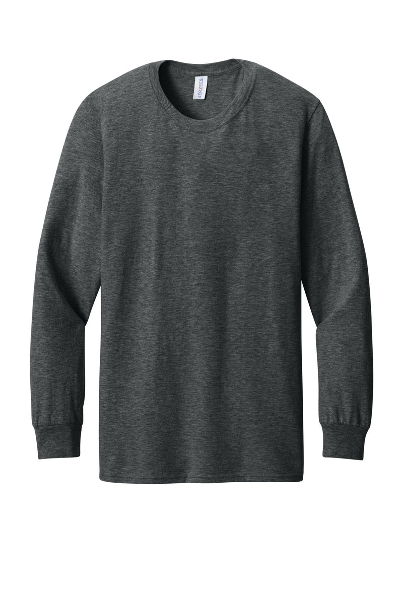 Jerzees Premium Blend Ring Spun Long Sleeve T-Shirt - Black Ink Heather
