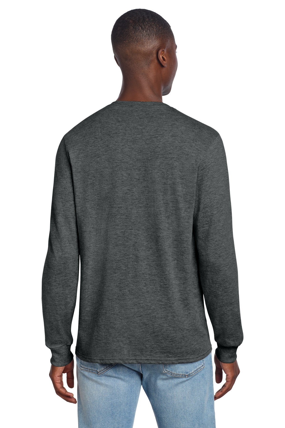 Jerzees Premium Blend Ring Spun Long Sleeve T-Shirt - Black Ink Heather