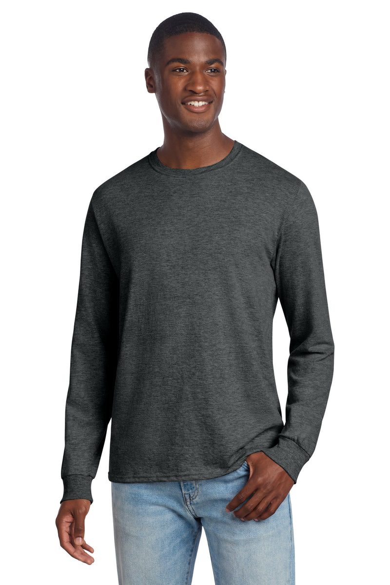 Jerzees Premium Blend Ring Spun Long Sleeve T-Shirt - Black Ink Heather